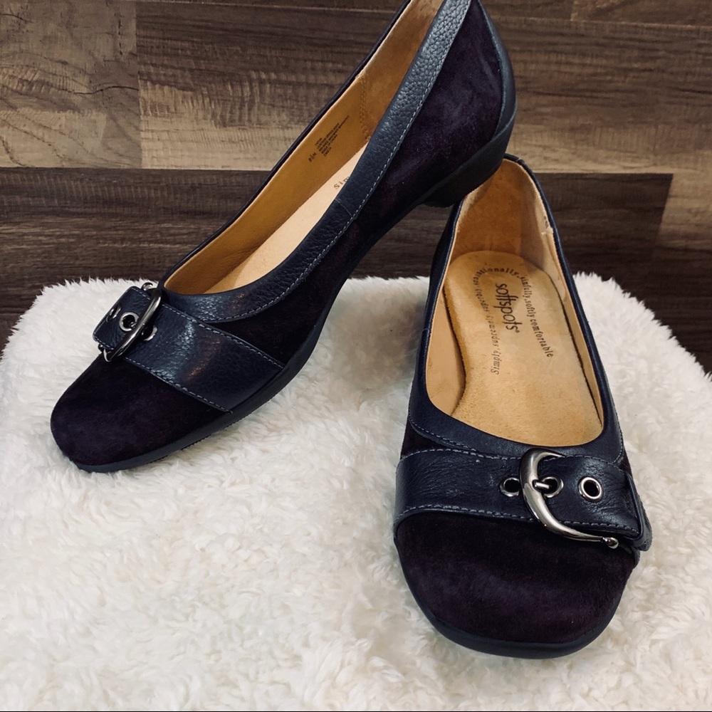 New Softspots Purple Suede Leather Flats Size 8.5